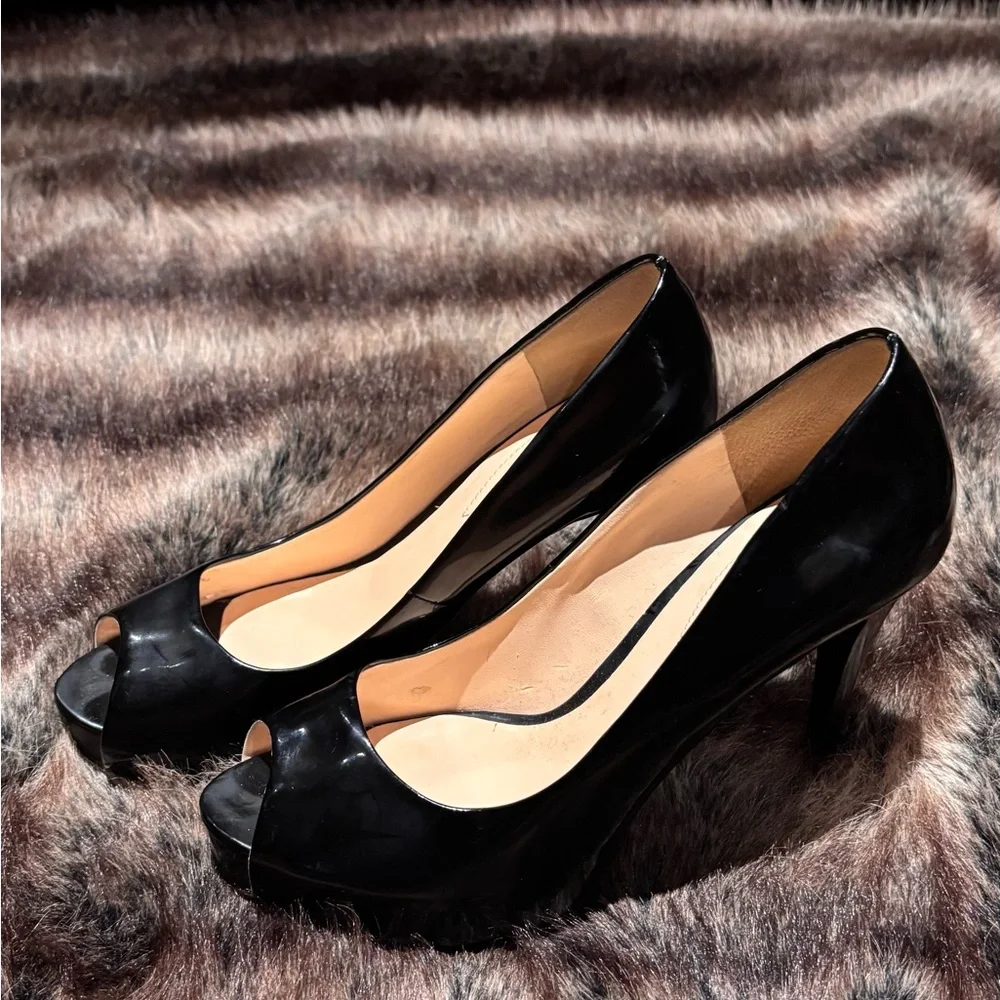 Vintage GUESS Black Patent Peep-Toe High Heels